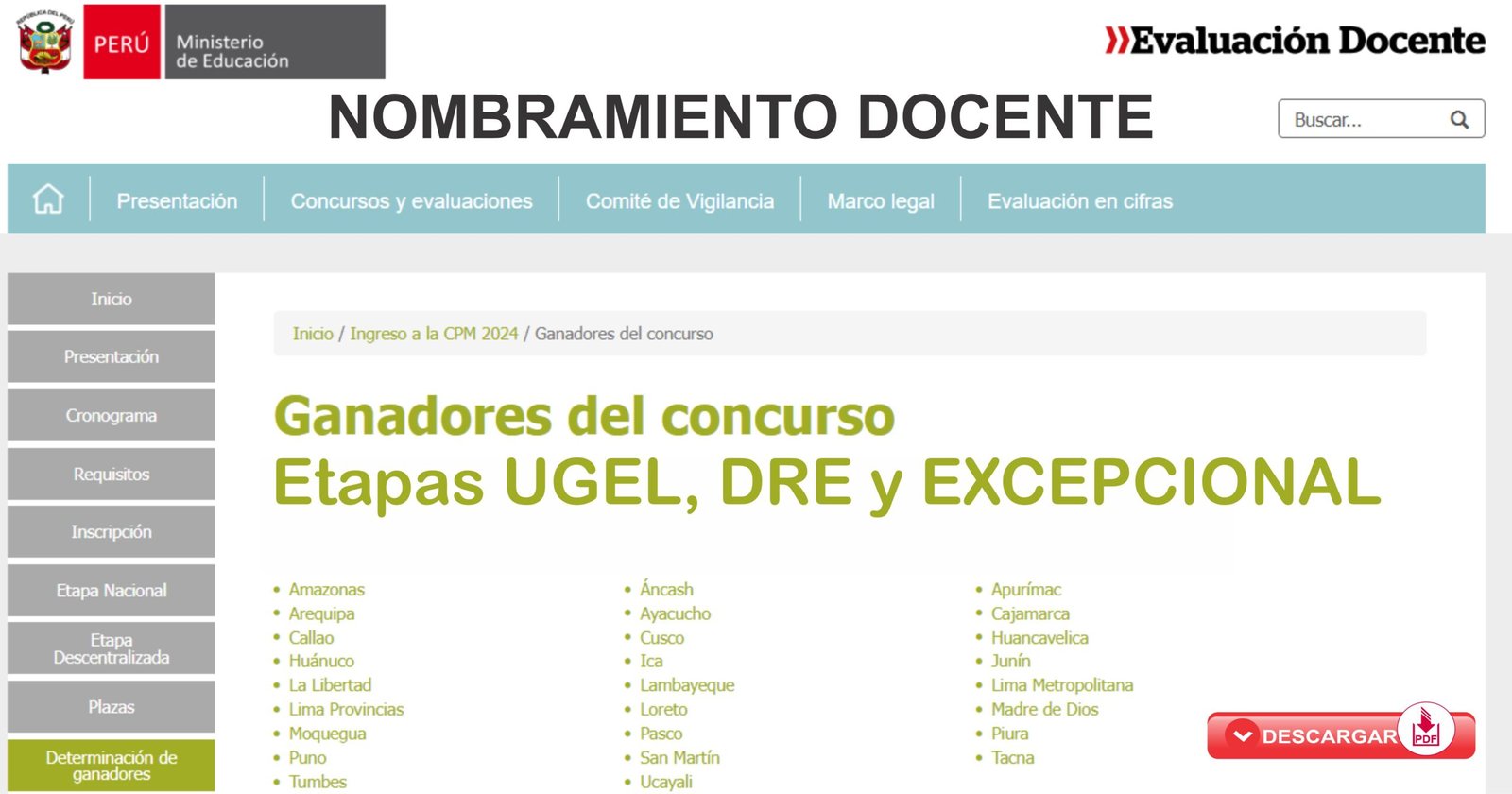 nombramiento docente