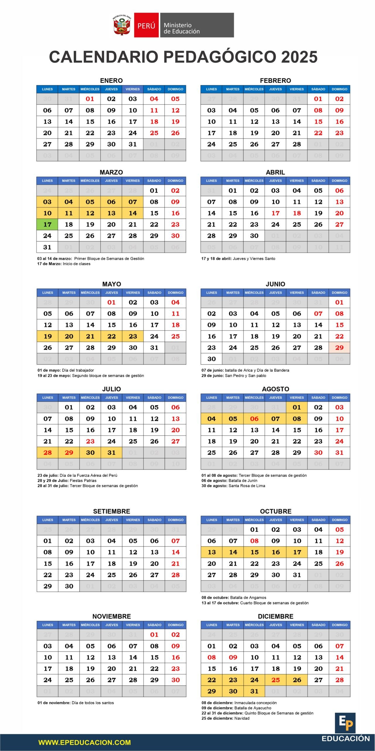 calendario 2025